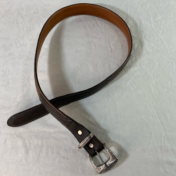 Handmade Vintage ostrich belt Silver buckle Unisex Western - Picture 6 of 14